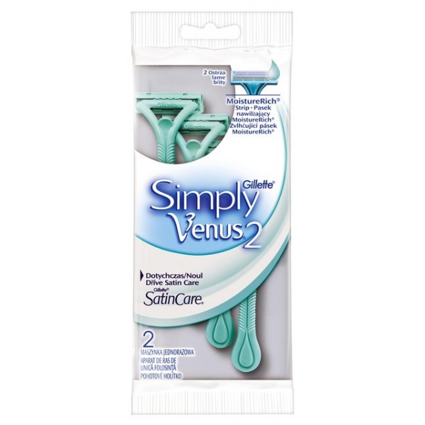 Станок для бритья одноразовый женский Gillette Venus 2 Simply Satin Care, 2 шт