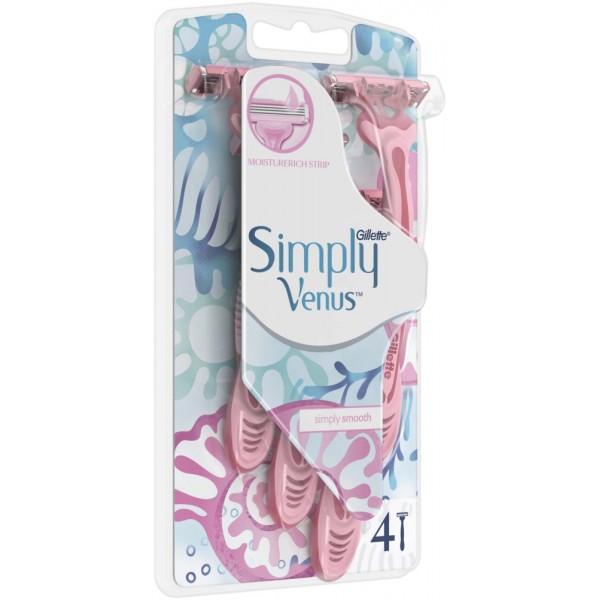 Станок для бритья одноразовый женский Gillette Simply Venus 3, 4 шт