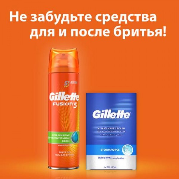 Бритвенный станок Gillette Fusion5 c символикой UEFA с 4 сменными кассетами