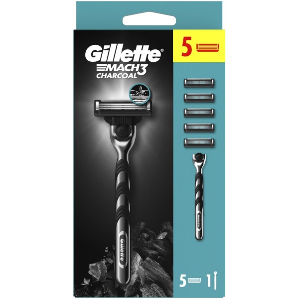 Бритвенный станок Gillette Mach3 Charcoal с 5 сменными кассетами