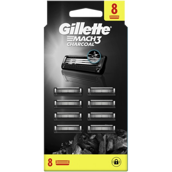 Cменные кассеты для бритья Gillette Mach3 Charcoal, 8 шт