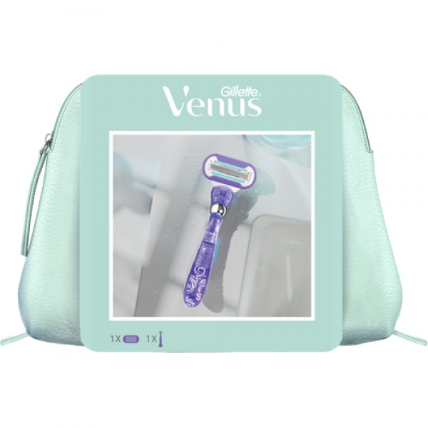 Подарочный набор Gillette Venus Swirl с 1 сменной кассетой и косметичкой Venus