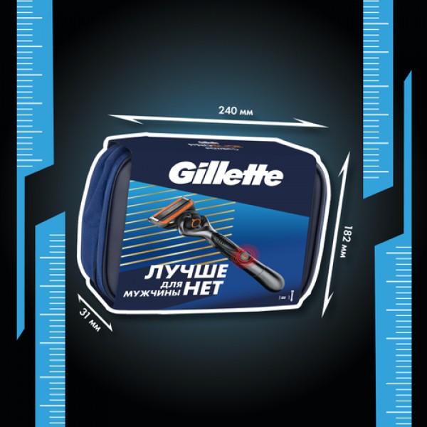 подарочный набор Gillette Fusion ProGlide Power с 1 сменной кассетой и косметичкой