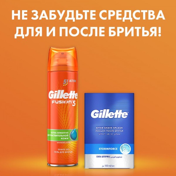 Бритвенный станок Gillette Fusion5 с 2 сменными кассетами