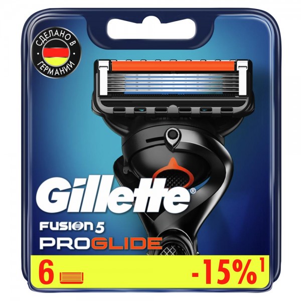 Сменные кассеты для бритья Gillette Fusion5 ProGlide, 6 шт