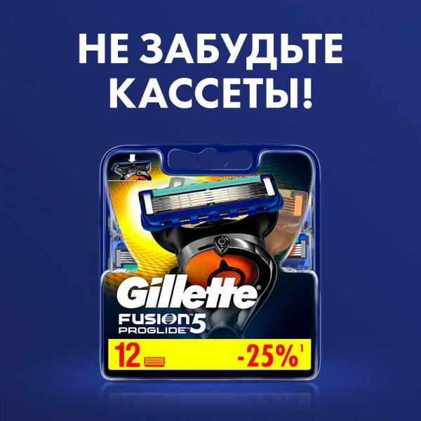 Бритвенный станок Fusion5 ProGlide с 3 сменными кассетами