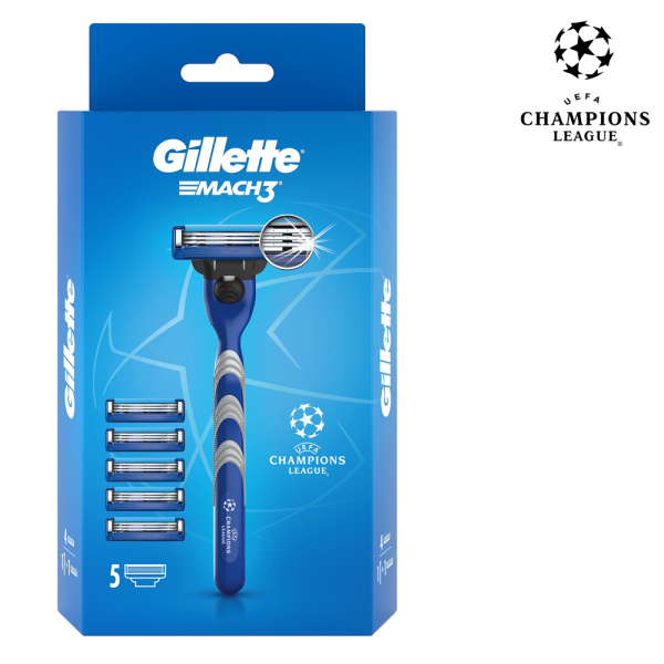 Бритвенный станок Gillette Mach3 с 5 сменными кассетами