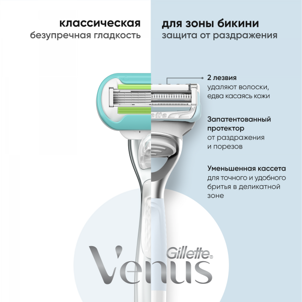 Сменные кассеты для бритвы Gillette Venus Satin Care, 2  шт
